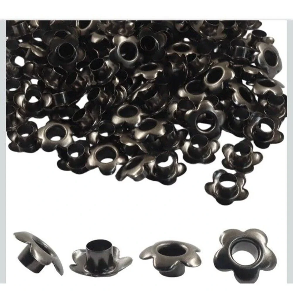 Flower Eyelets w Eyelet Tool 200 pcs.  for Scrapbooking, Arts & Crafts Gunmetal